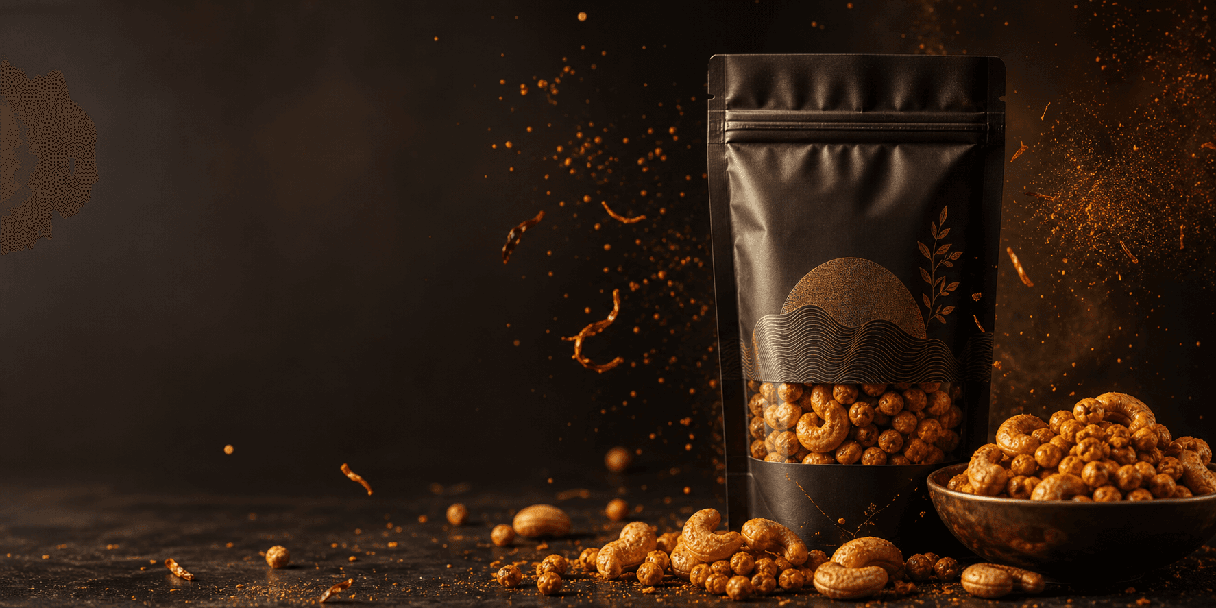 Premium Craventure roasted snack pouch with floating nuts